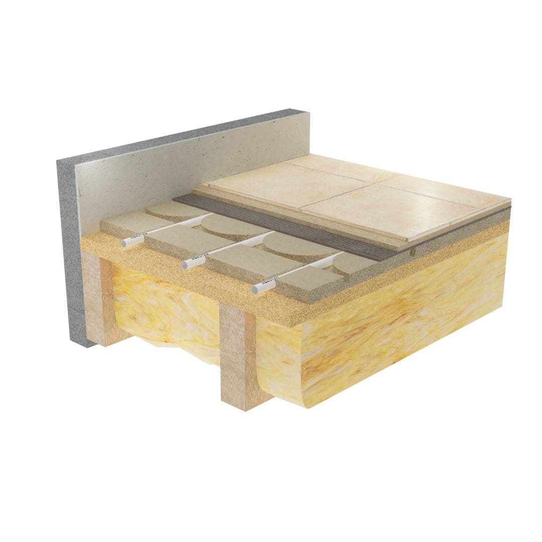 HÖRSTAD Acoustic Wood Fiber Board - straight element with double torsion ending for 16mm Pipe (150mm or 200mm spacing) 1200mm x 600mm x 24mm - Image 2