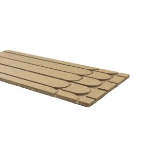 HÖRSTAD Acoustic Wood Fiber Board - straight element with double torsion ending for 16mm Pipe (150mm or 200mm spacing) 1200mm x 600mm x 24mm